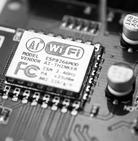 A wifi chip on a circuit board