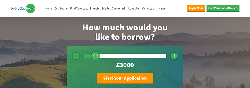 Everyday Loans website